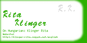 rita klinger business card